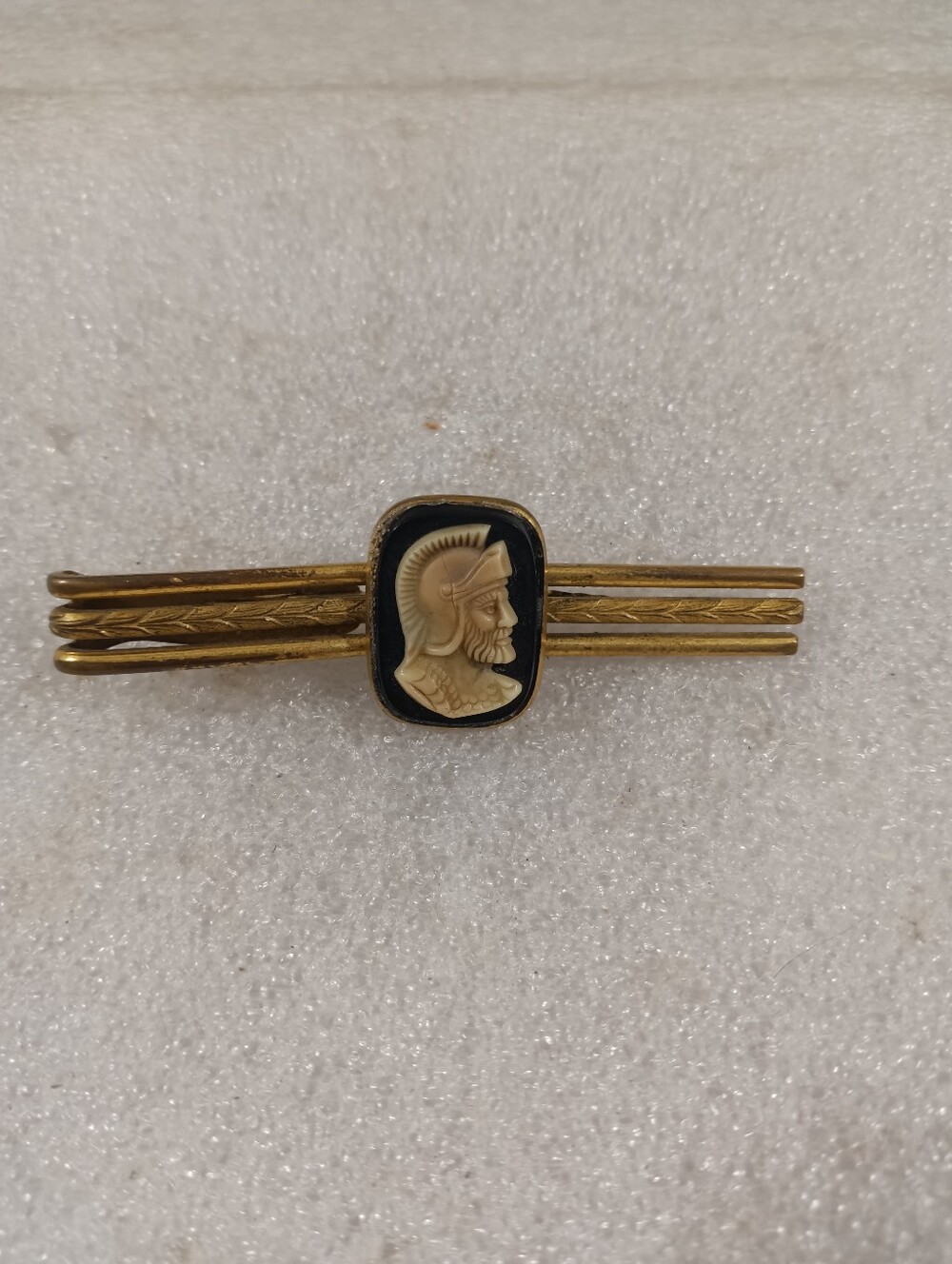 Spartan Roman Helmeted Warrior Vintage Tie Bar Clip Gladiator Solider